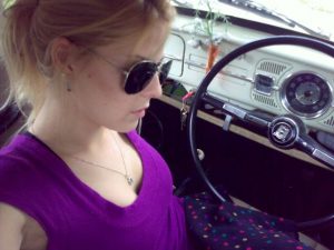 Vintage Atleast I get to show off my car and my vintage polka dot skirt