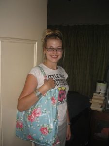 Megg and Bag On my way to the studio with my oh-so-lovely bag.
