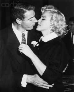Marilyn Monroe Kiss Marilyn Monroe and Joe DiMaggio on their wedding day