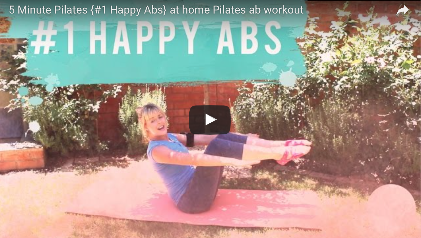 #1 Happy abs – First 5 minute at home Pilates ab workout