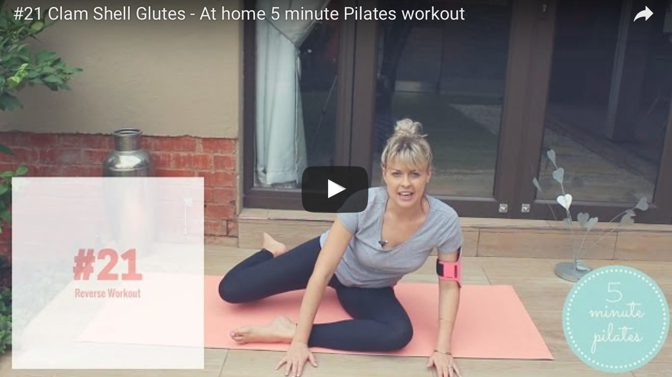 #21 Clam Shell Glutes – At home 5 minute Pilates workout