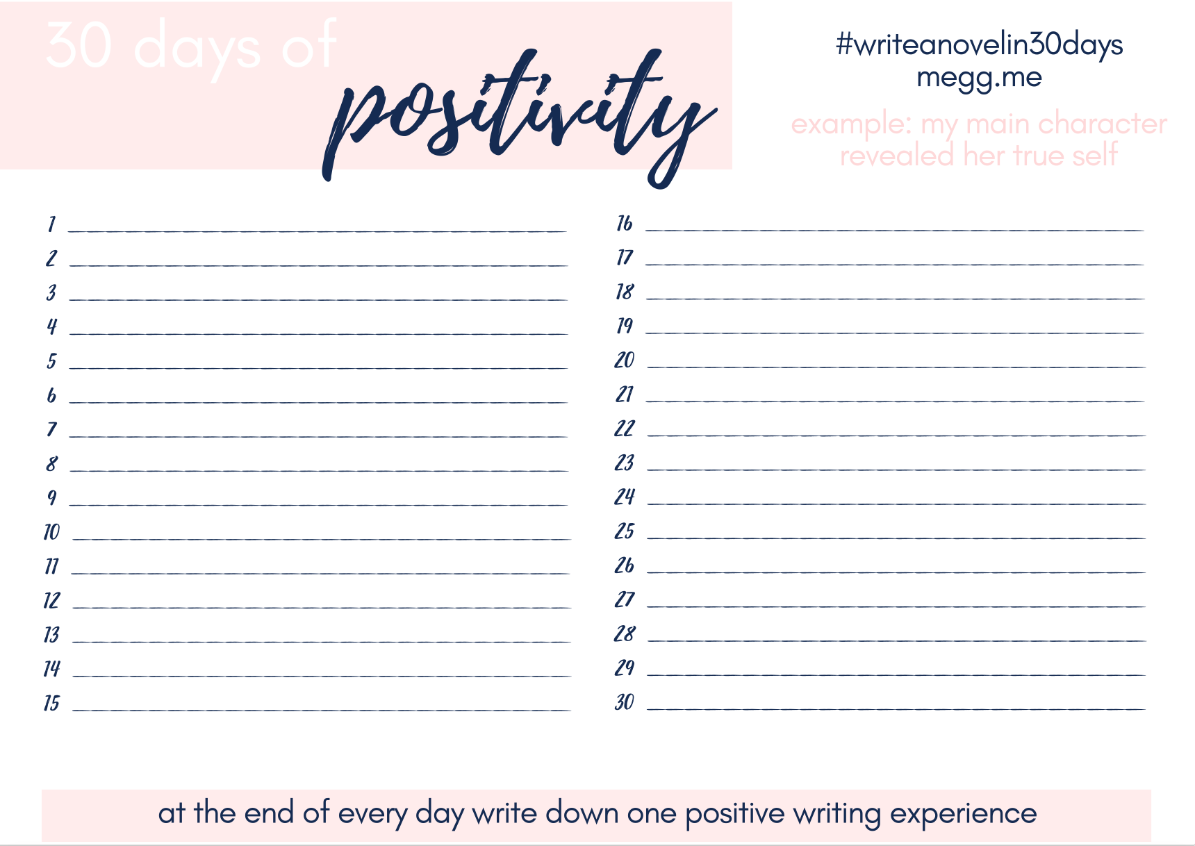 positivity sheet